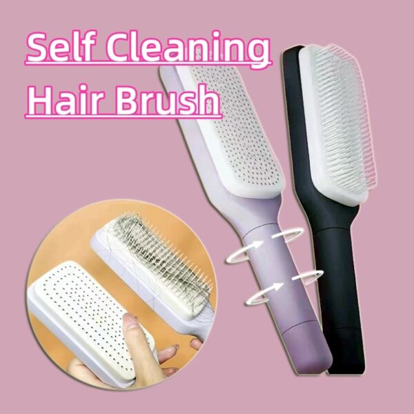 New 4-in-1 Self-Cleaning Anti-Static Massage Hair Brush