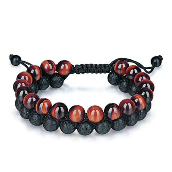 Pair of Matte Black Agate and Tiger Eye Beaded Bracelets - Image 8