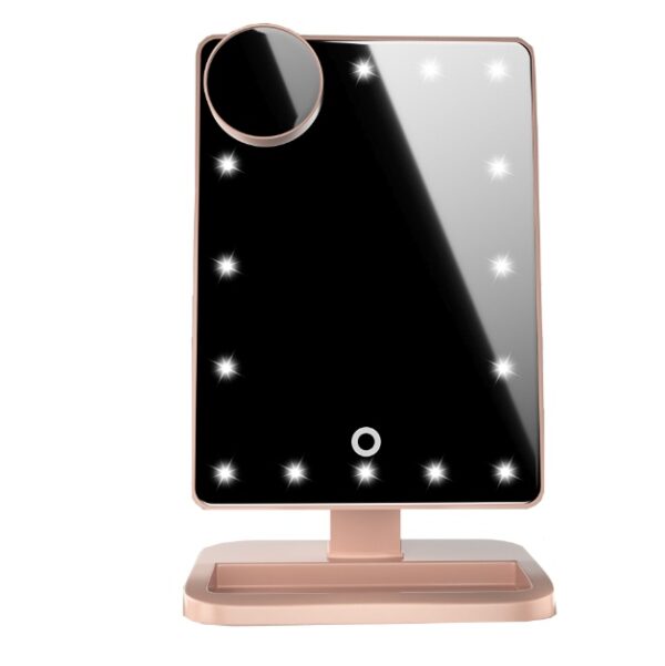 Touch Screen Makeup Mirror With 20 LED Light and Bluetooth Music Speaker - Image 2