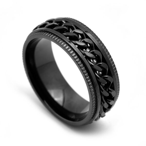 Mens Stainless Steel Spinner Rings Men Cool Fidget Band - Image 2