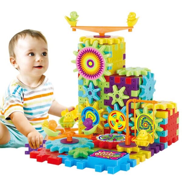 Educational 3D Building Kits: Kids' Electric Gears Plastic Brick Blocks - Image 5