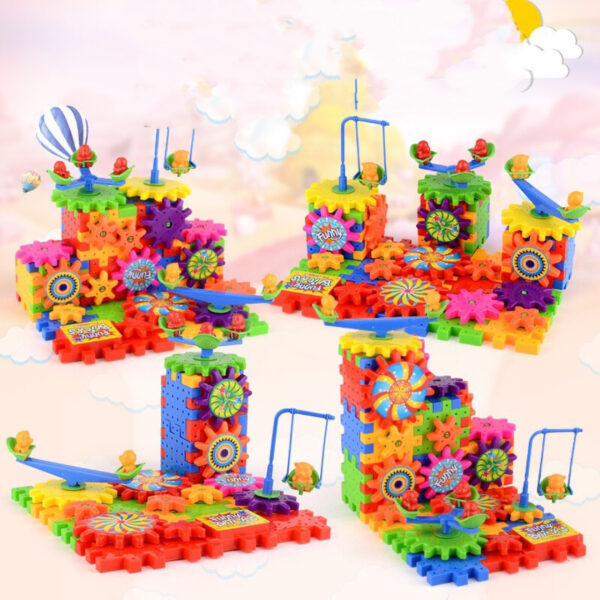 Educational 3D Building Kits: Kids' Electric Gears Plastic Brick Blocks - Image 3