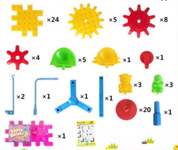 Educational 3D Building Kits: Kids' Electric Gears Plastic Brick Blocks - Image 2