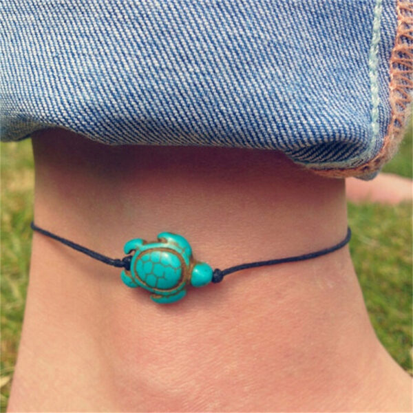 Beach-Inspired Turtle Anklet: Conch, Starfish, Pearl, and Retro Charm - Image 4