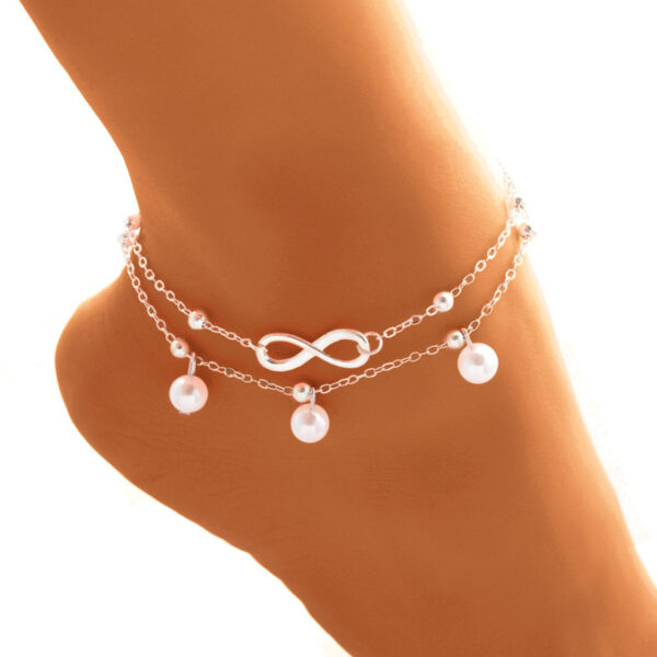 Double-layer Pearls with 8-shaped Anklet - Image 5