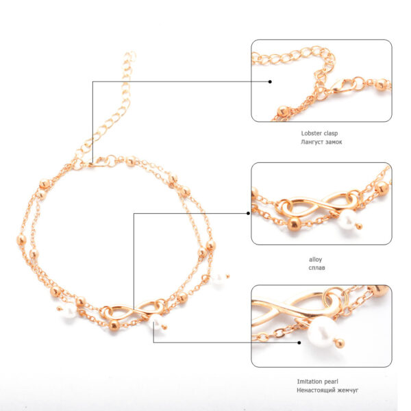 Double-layer Pearls with 8-shaped Anklet - Image 4