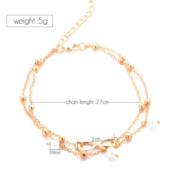 Double-layer Pearls with 8-shaped Anklet - Image 3