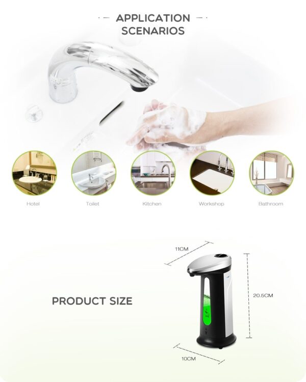 Touchless Smart Sensor Liquid Soap Dispenser, 400 ml - Image 7