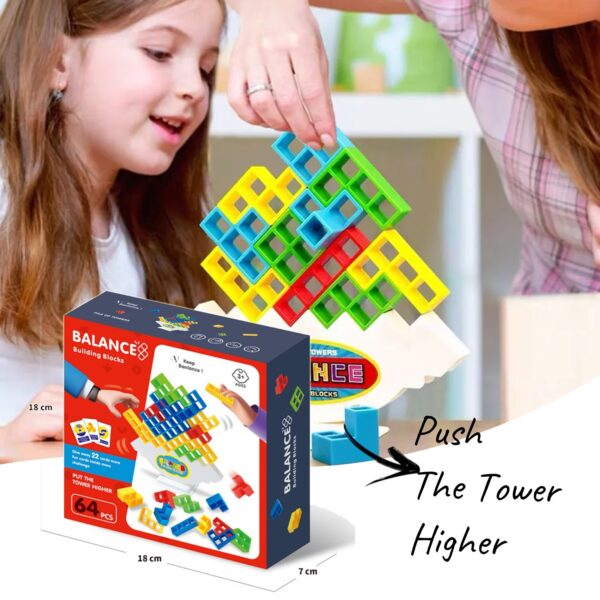 Family Fun Stacking Game: Balance Blocks for Kids, Adults & Parties. Perfect for Travel!