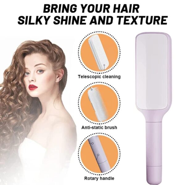 New 4-in-1 Self-Cleaning Anti-Static Massage Hair Brush - Image 2