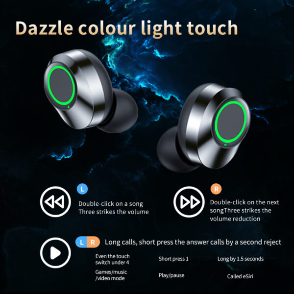 YD03 True Wireless Stereo (TWS) Earbuds: Bluetooth, Digital Display, and Breathing Lights - Image 3