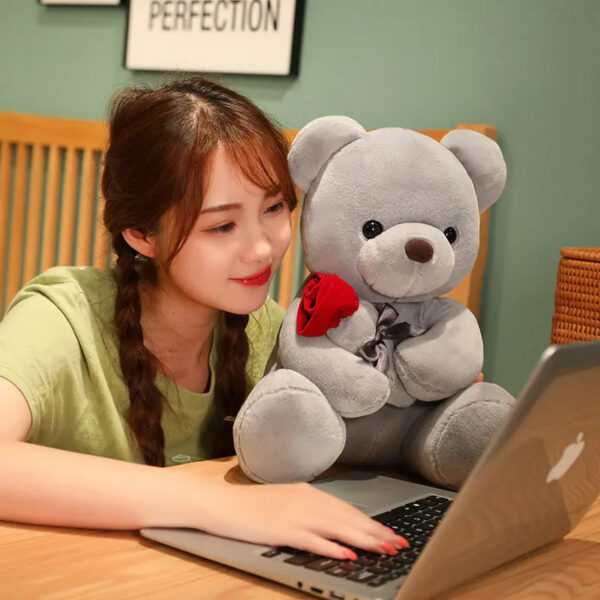 3-45 cm Lovely Hug Roses Teddy Bear Plush Pillow – A soft, cuddly gift for birthdays, Valentine's Day, or any occasion. - Image 9