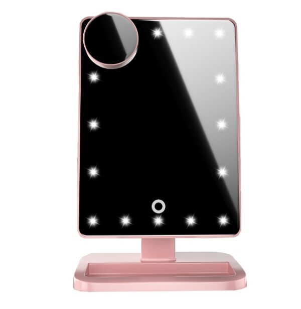 Touch Screen Makeup Mirror With 20 LED Light and Bluetooth Music Speaker - Image 3