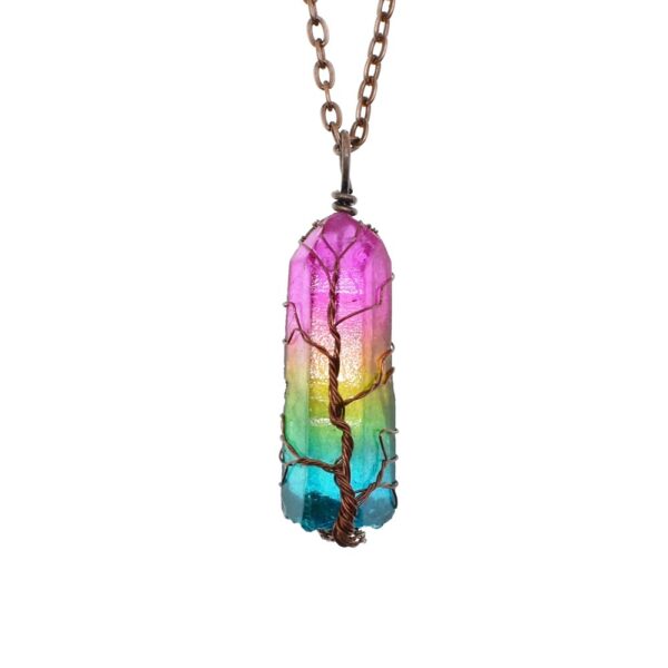 Tree Of Life Stone Crystal Pillar Pendant - Image 4