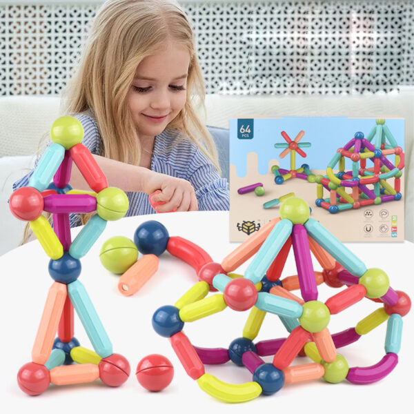 Develop Creativity & Fine Motor Skills with Magnetic Building Blocks - Image 2