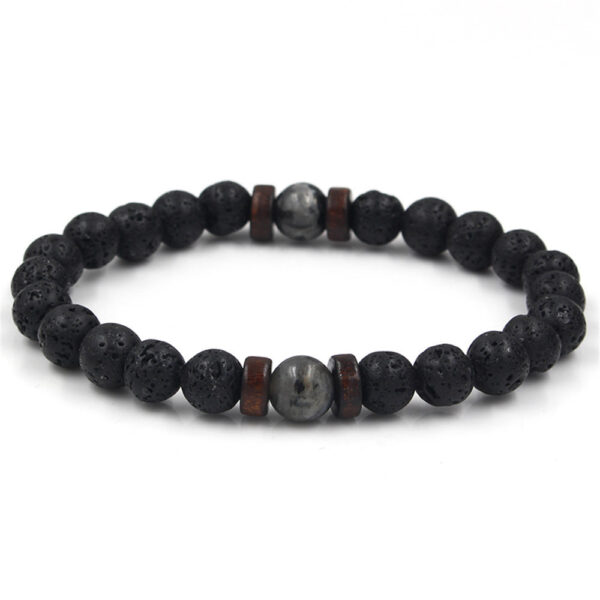 Personality Men's Black Volcanic Stone Bracelet - Image 6