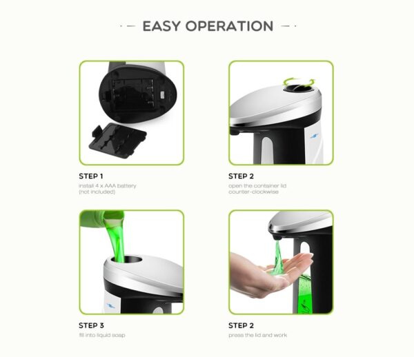 Touchless Smart Sensor Liquid Soap Dispenser, 400 ml - Image 3