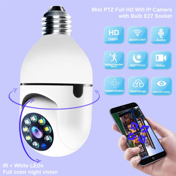 Secure Your Home with this 1080p Smart Bulb Camera: 4x Zoom, 5G WiFi