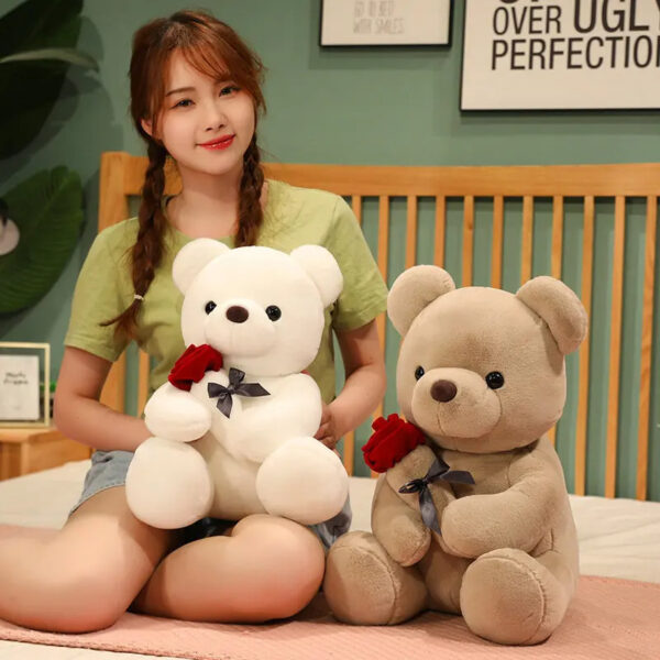 3-45 cm Lovely Hug Roses Teddy Bear Plush Pillow – A soft, cuddly gift for birthdays, Valentine's Day, or any occasion. - Image 10