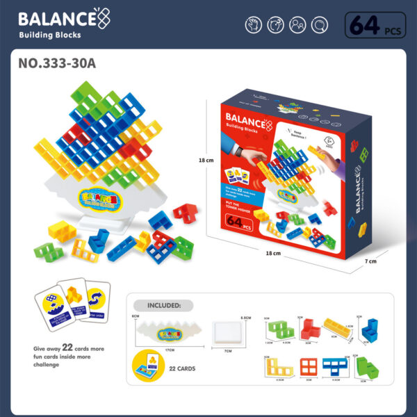 Family Fun Stacking Game: Balance Blocks for Kids, Adults & Parties. Perfect for Travel! - Image 4