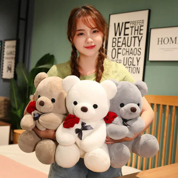 3-45 cm Lovely Hug Roses Teddy Bear Plush Pillow – A soft, cuddly gift for birthdays, Valentine's Day, or any occasion. - Image 8