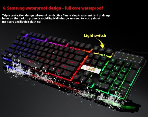 RGB gaming keyboard with illuminated USB cable - Image 2