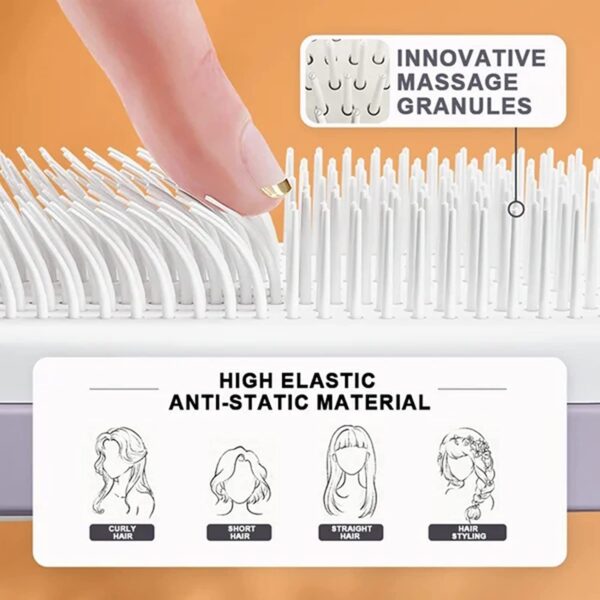 New 4-in-1 Self-Cleaning Anti-Static Massage Hair Brush - Image 8