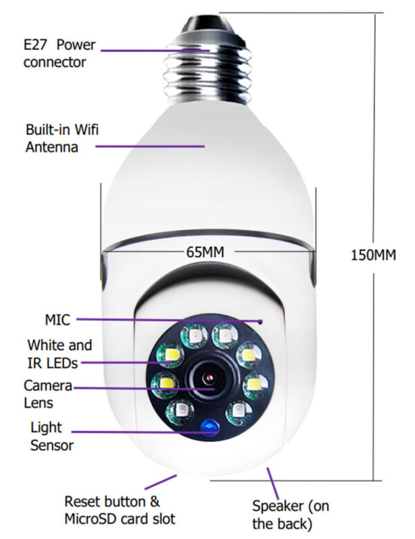 Secure Your Home with this 1080p Smart Bulb Camera: 4x Zoom, 5G WiFi - Image 9