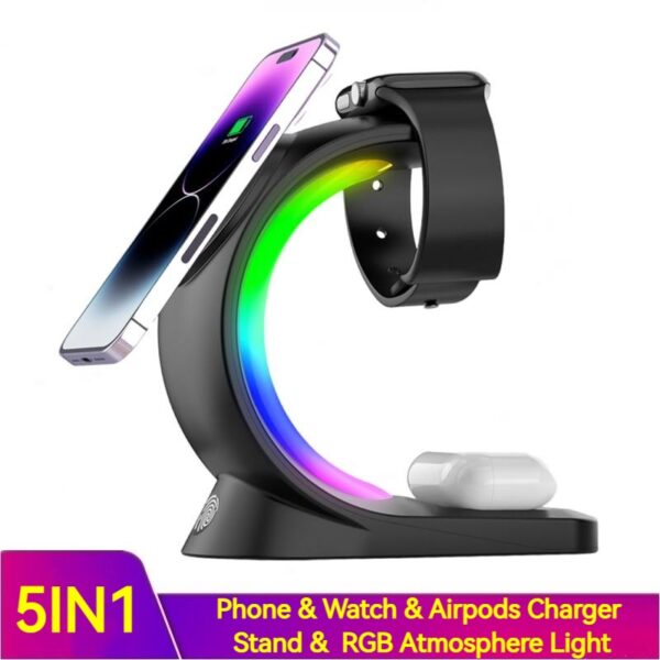 Smartphone, AirPods, and Watches Magnetic Wireless Fast Charger - Image 4