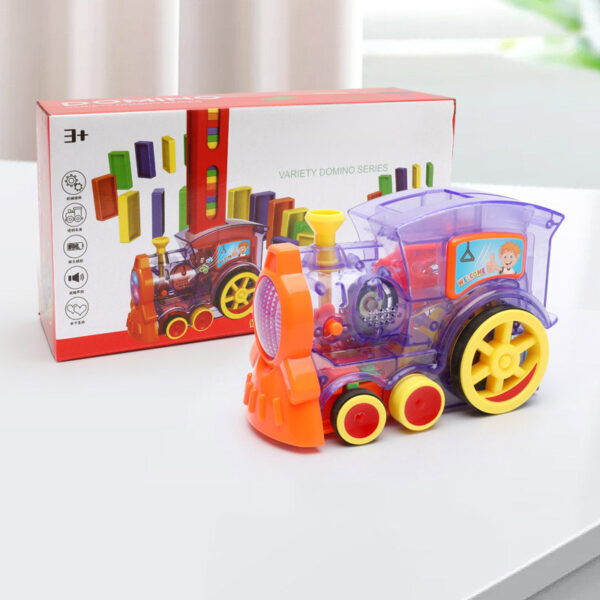 Electric Train Toy with Automatic Release, Domino Effect, and Building Blocks - Image 2