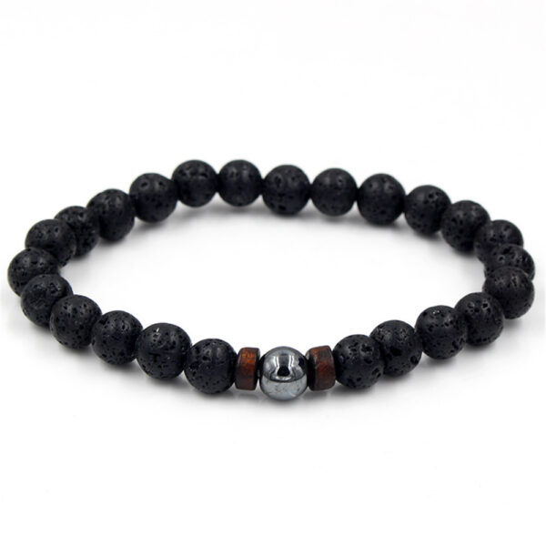 Personality Men's Black Volcanic Stone Bracelet - Image 2