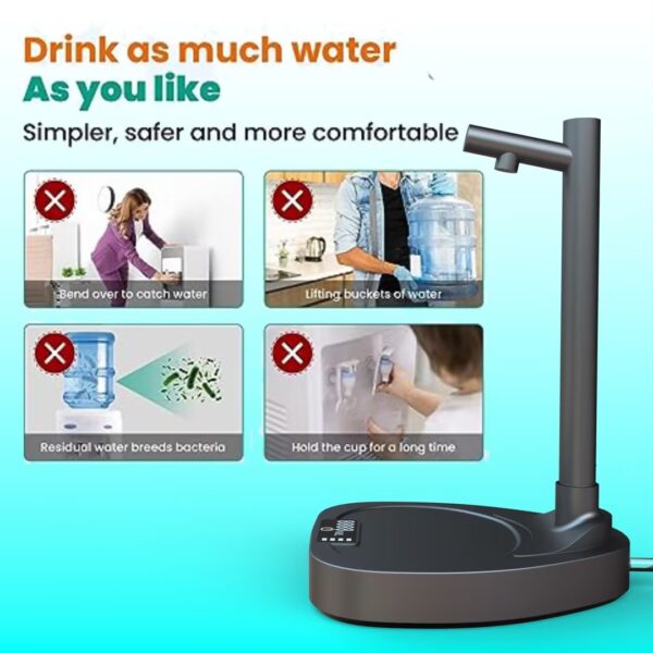 Added Extension Tube Rechargeable Water Dispenser With Stand - Image 2