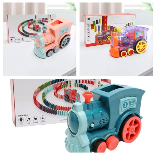 Electric Train Toy with Automatic Release, Domino Effect, and Building Blocks - Image 4