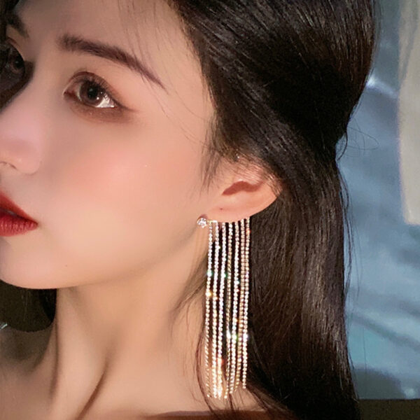 Simple Fashionable Long Tassel Earrings