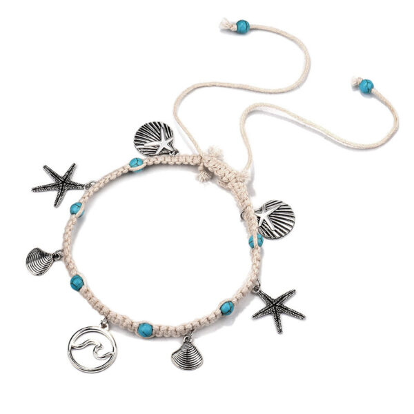 Beach-Inspired Turtle Anklet: Conch, Starfish, Pearl, and Retro Charm - Image 8