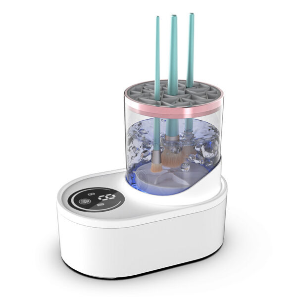 Rechargeable Electric Makeup Brush Cleaner with Dryer & Disinfecting Station | Automatic Cleaning Machine for All Brush Types - Image 2