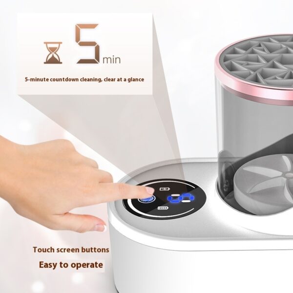 Rechargeable Electric Makeup Brush Cleaner with Dryer & Disinfecting Station | Automatic Cleaning Machine for All Brush Types - Image 4