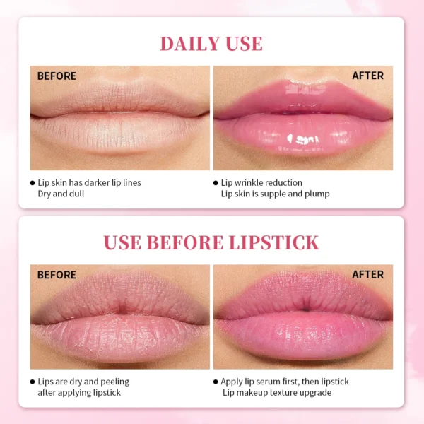ibcccndc Pink Lip Serum Lotion Moisturizes Moisturizes And Plump Lips Removes Dead Skin Pink Lip Essence Brightener Use Of Face - Image 3