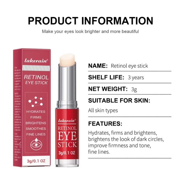Retinol Eye Cream Lightening Dark Circles Firming Skin Instant Eye Repair Serum Stick for women Women Eyes Care - Image 6
